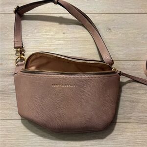 Poppy & Peonies Dusty Rose Pebbled Leather Wallet with Gold Accents